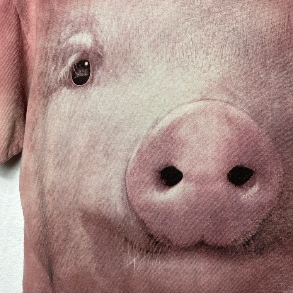 The Mountain Cute Pig Face Graphic T-Shirt Short Sleeve Size Medium